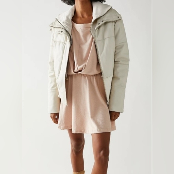 FP Beach Dresses & Skirts - Free People FP Beach Santa Maria Mini Wrap Knit Dress Twist Dolman XL Sand NICE